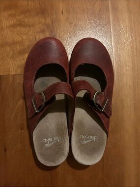 Dansko Wine Red Mary Jane Clog with Buckle